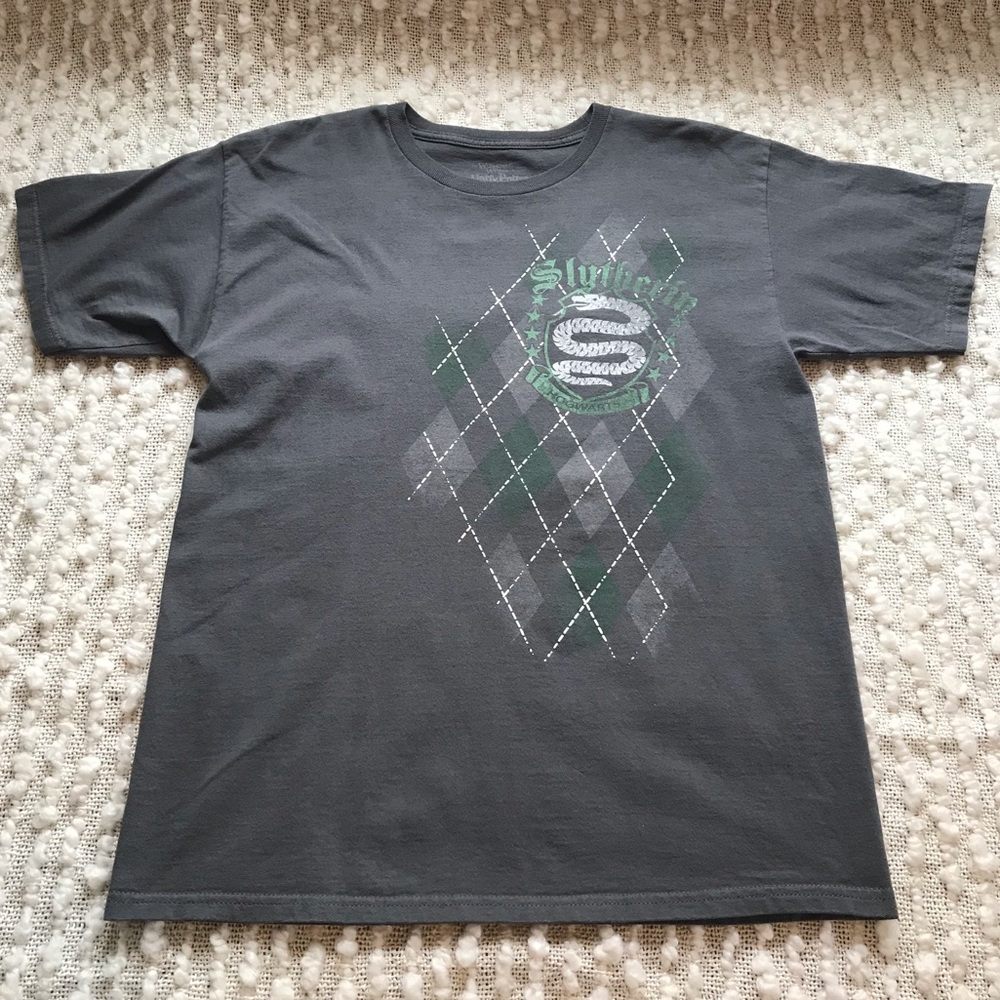 Harry Potter Slytherin Retro Argyle Graphic Tee M
